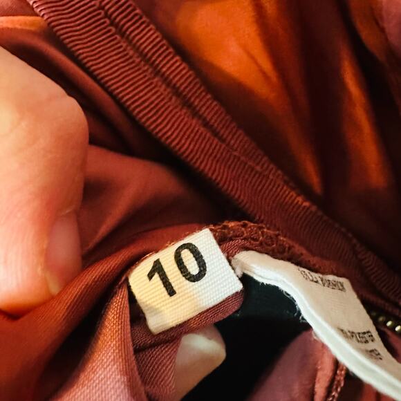 ULLA JOHNSON Women's Red Satin Halter Neck Mirelle Peplum Puff Blouse Size 10 - Picture 5 of 16